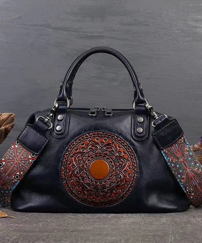 Retro Cowhide Large Capacity Handbag