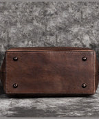 Stylish Brown Oriental Calf Leather Satchel Handbag