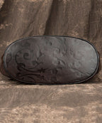 Vintage Coffee Embossing Calf Leather Women's Tote Handbag