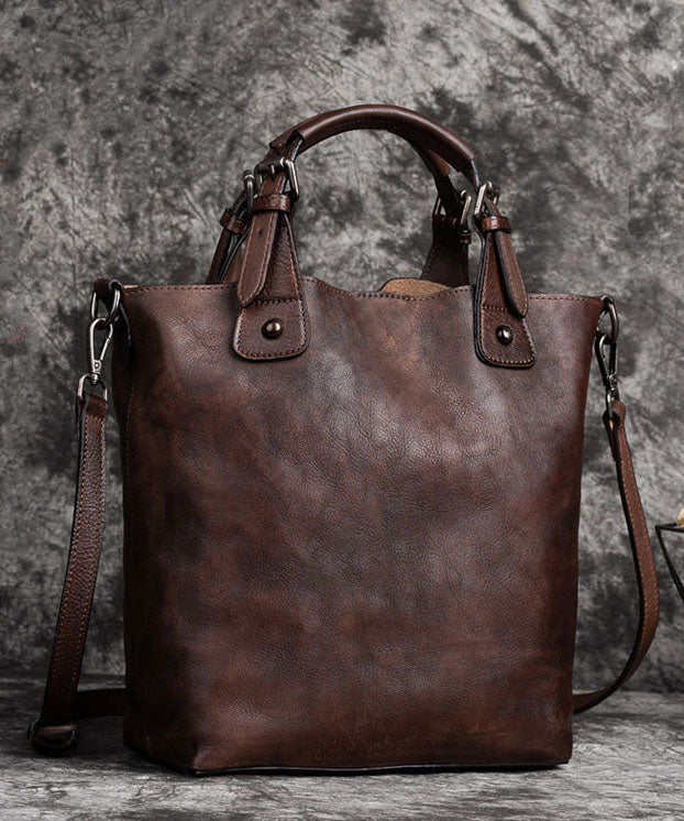 Stylish Brown Oriental Calf Leather Satchel Handbag