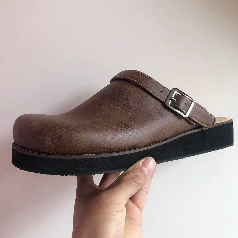 Men's Soft Leather Slippers - Proven Plantar Fasciitis, Foot and Heel Pain Relief