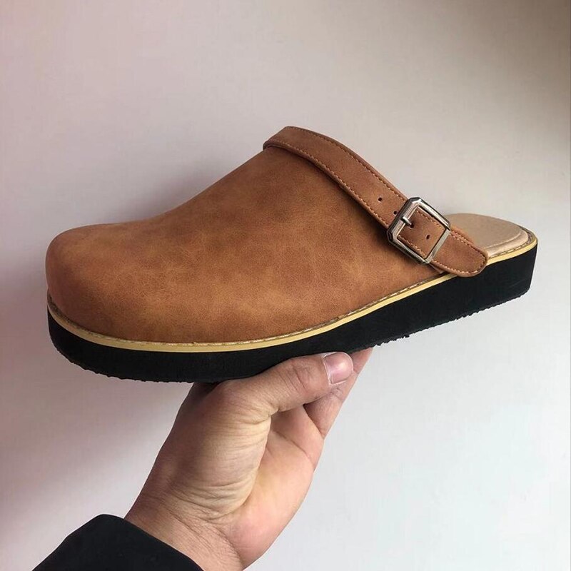 Men's Soft Leather Slippers - Proven Plantar Fasciitis, Foot and Heel Pain Relief