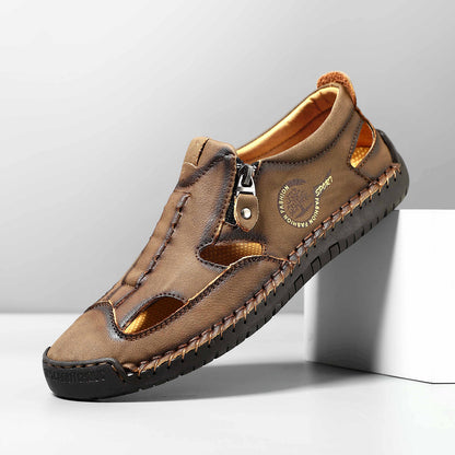 Large Size Soft Leather Men's Breathable Outdoor Sandals