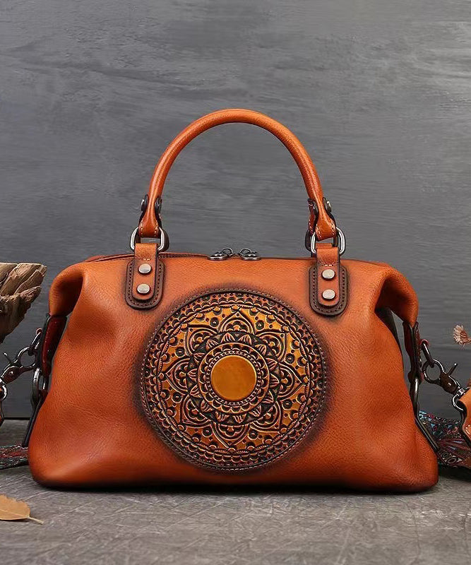 Retro Cowhide Large Capacity Handbag